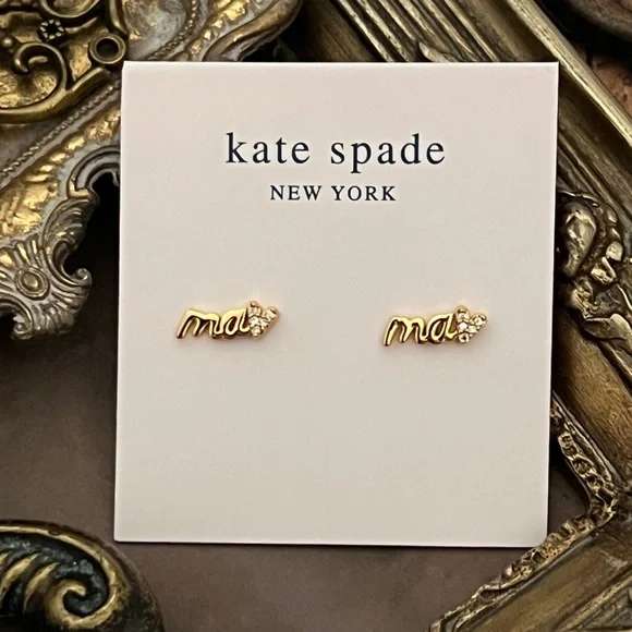 KATE SPADE • Love You, Mom Mama Earrings - Picture 3 of 3